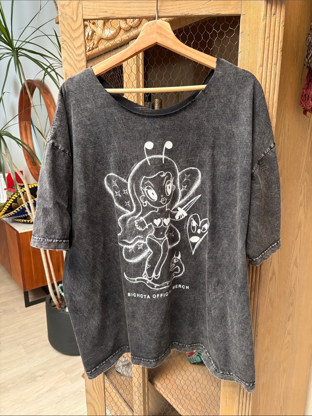 Karol G Bichota Season Faded Black Scoop Neck T-Shirt